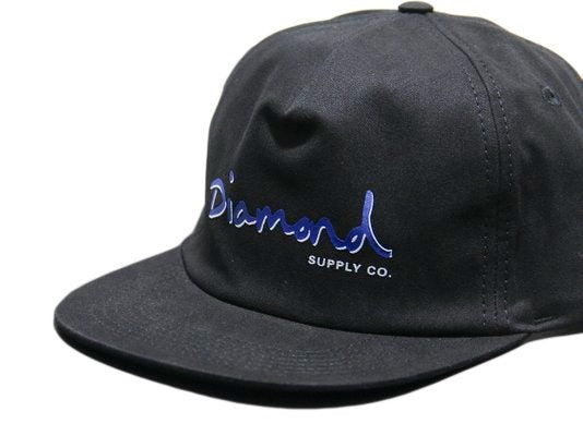 Boné Diamond OUTLINE STRAPBACK - Black/preto