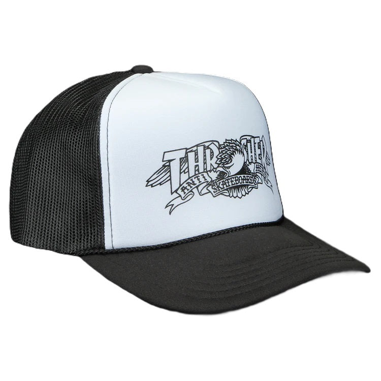 Boné Thrasher x Anti hero TRUCKER MAG BANNER White/Black