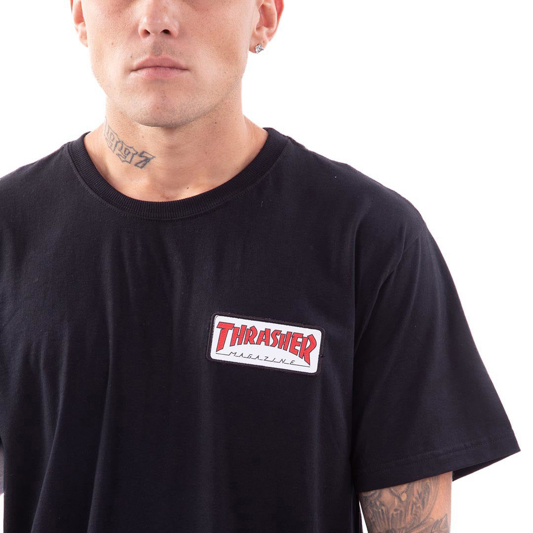 Camiseta Thrasher PATCH LOGO - Black/Preta