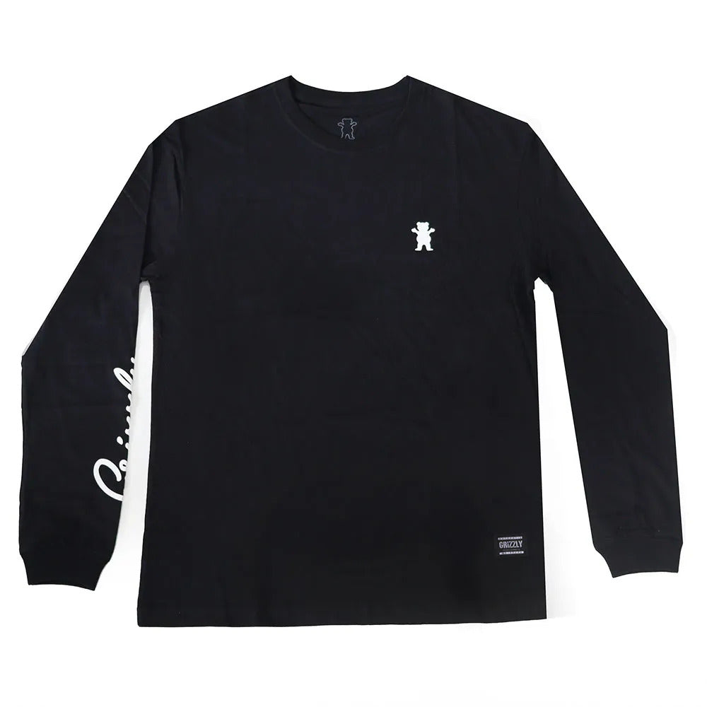 Camiseta Manga longa Grizzly MINI BEAR SCRIPT TEE - Black