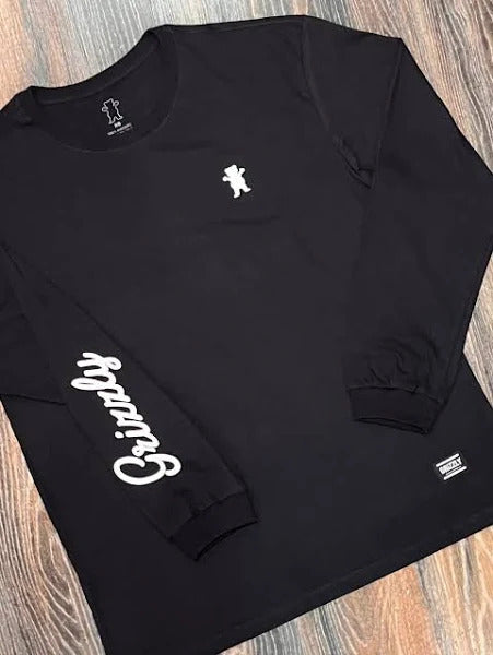 Camiseta Manga longa Grizzly MINI BEAR SCRIPT TEE - Black