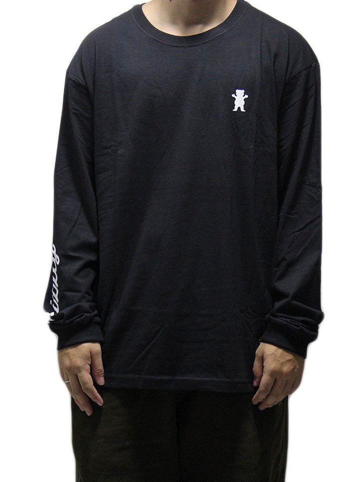 Camiseta Manga longa Grizzly MINI BEAR SCRIPT TEE - Black