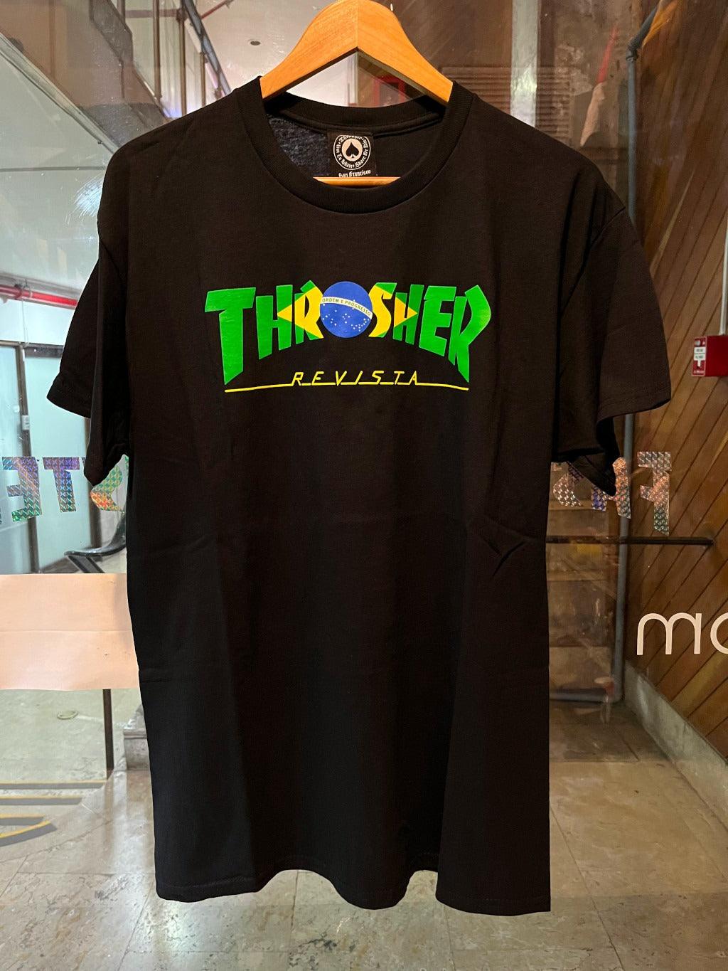 Camiseta Thrasher Brazil Revista Black/Preto