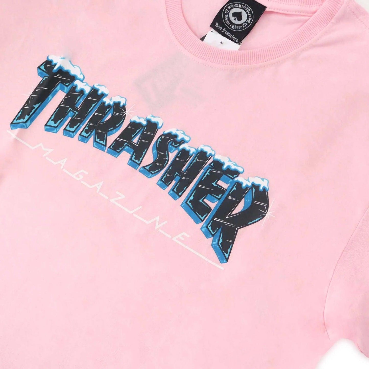 Camiseta Thrasher Magazine Black Ice Logo - Rosa