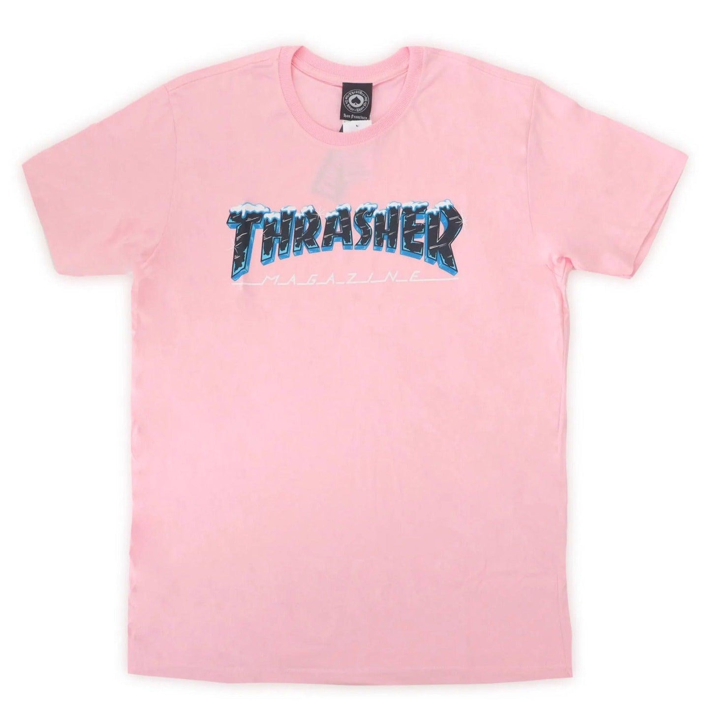 Camiseta Thrasher Magazine Black Ice Logo - Rosa