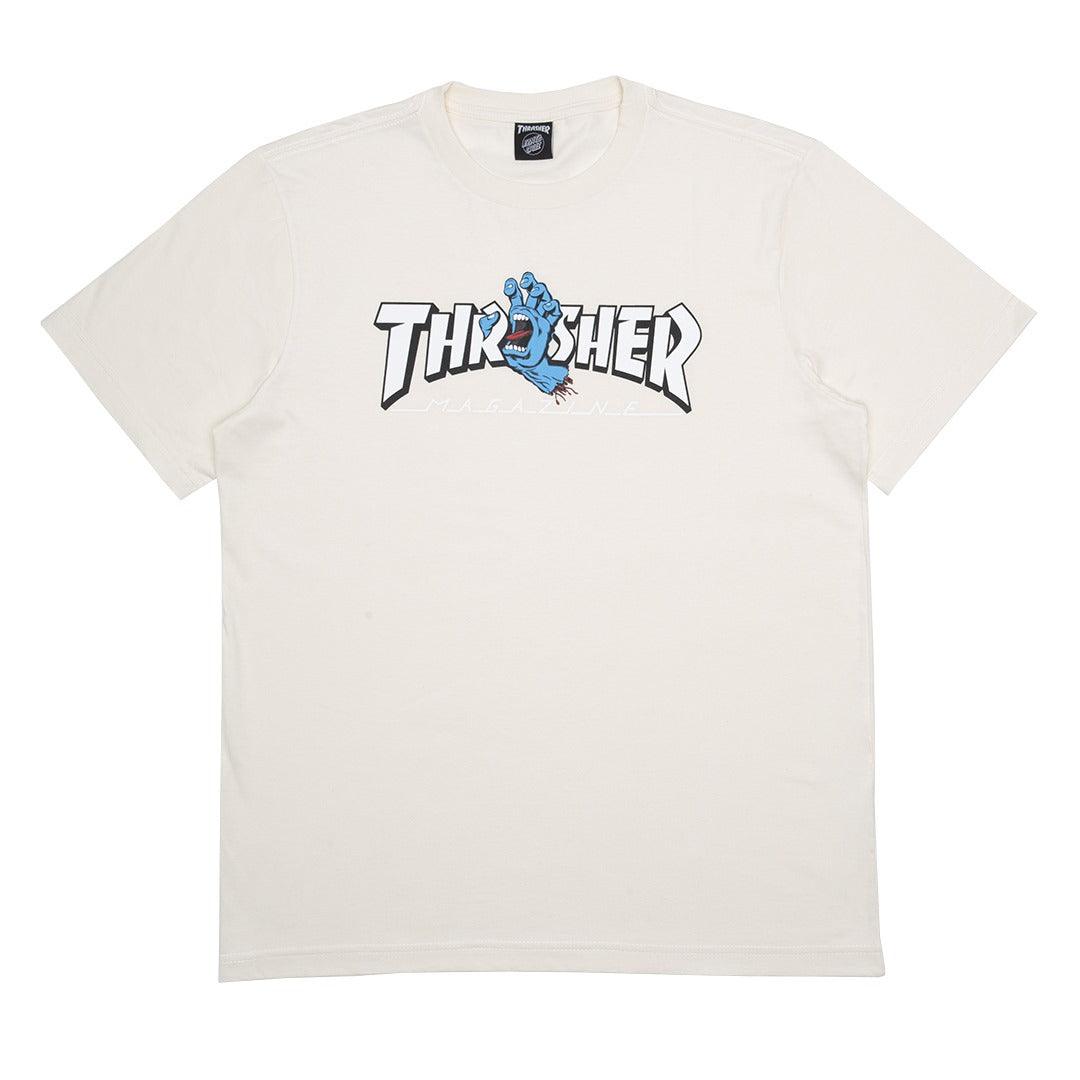 Camiseta Thrasher Magazine Screaming Logo ss x Santa Cruz Collab - Off White