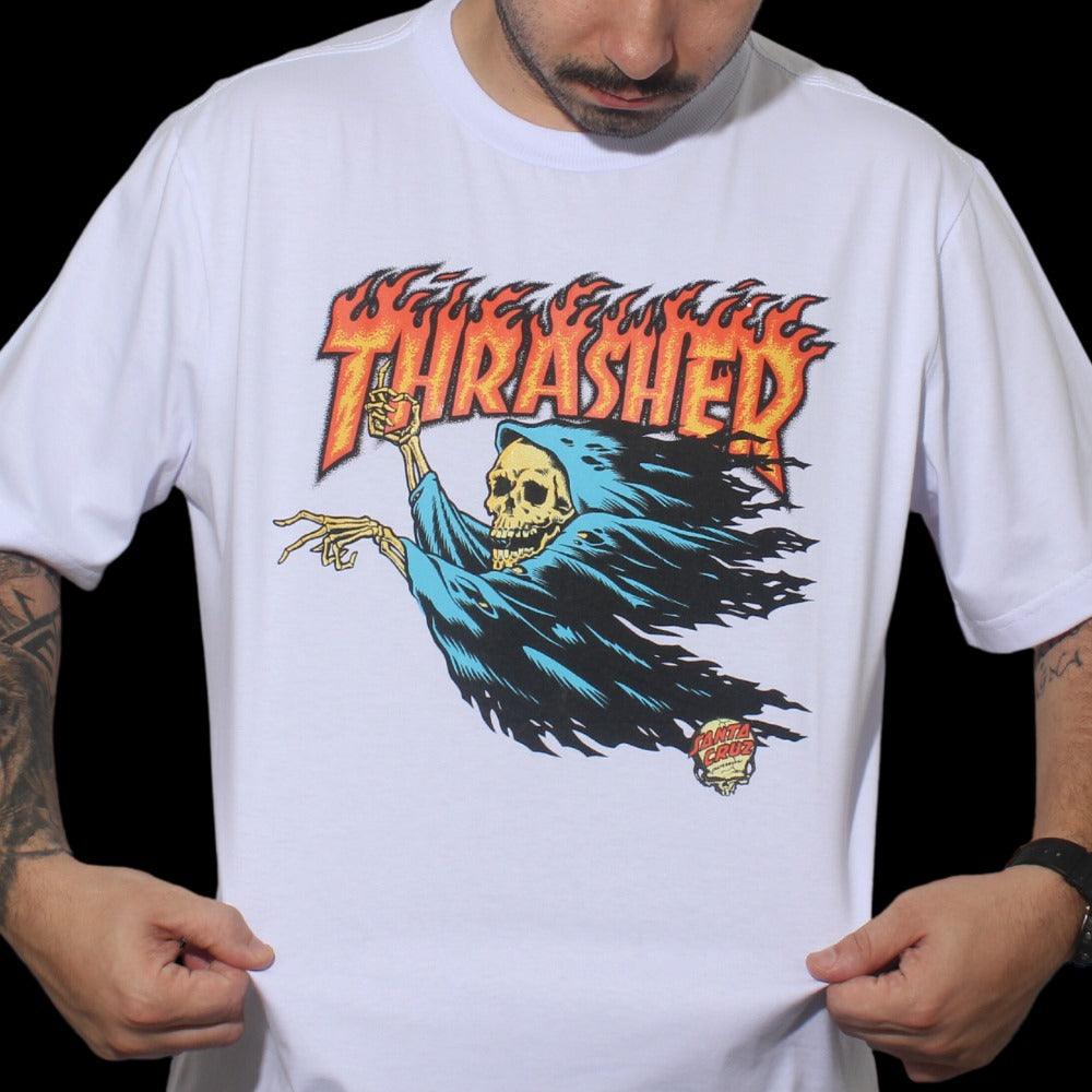 Camiseta Thrasher x Santa Cruz Collab O'BRIEN REAPER SS - Branc/white