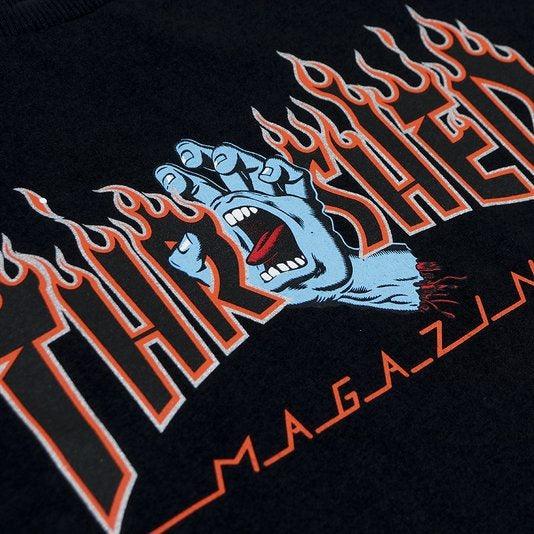 Camiseta Thrasher x Santa Cruz FEMININA THRASHER SCREAMING FLAME LOGO SS - Preta