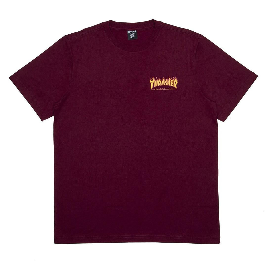 Camiseta Thrasher x Santa Cruz Flame Dot Collab Bordo