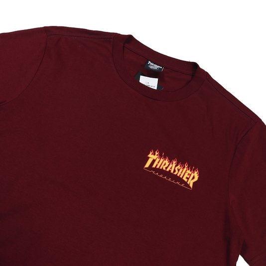 Camiseta Thrasher x Santa Cruz Flame Dot Collab Bordo