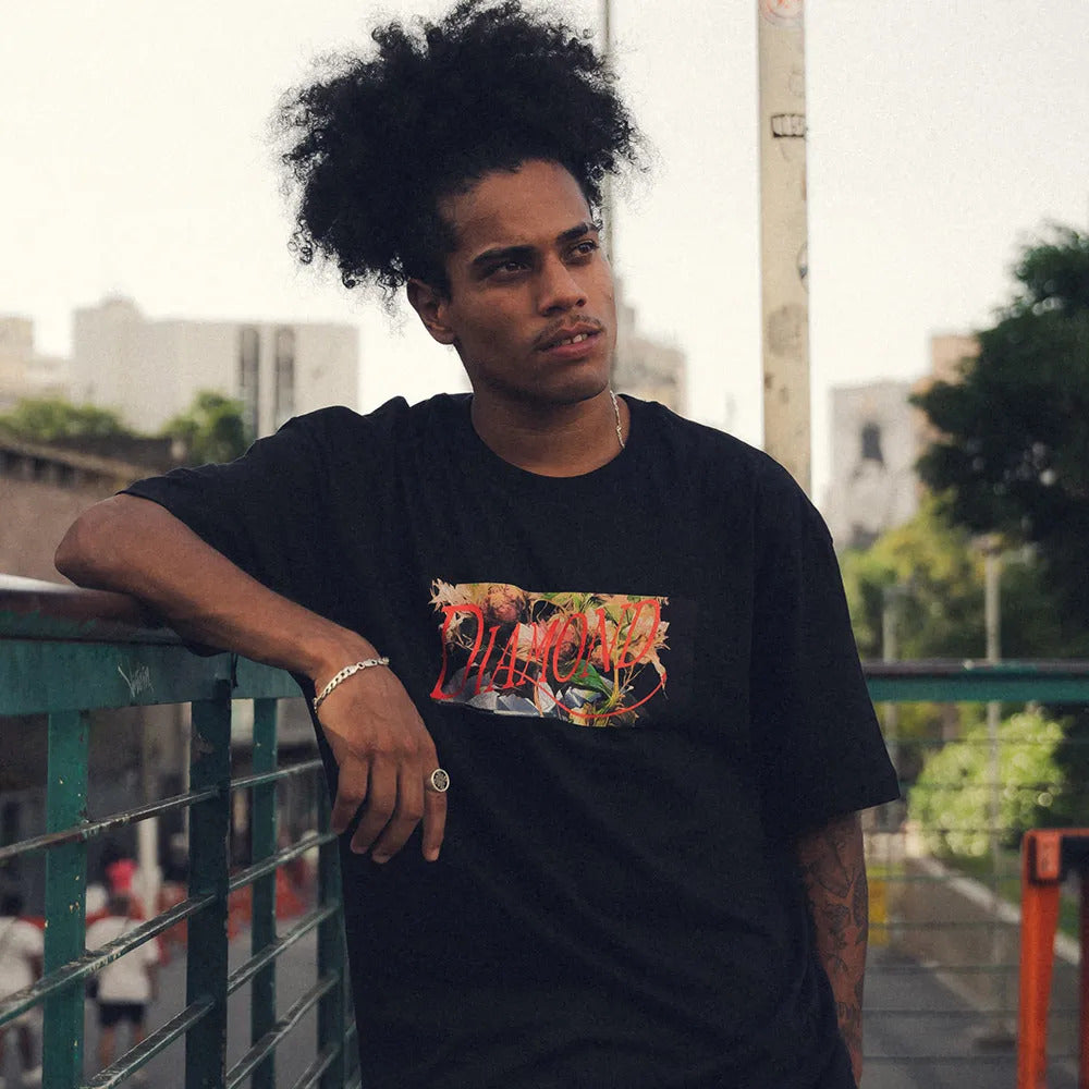 Camiseta Diamond BOUQUET TEE - Black/preto
