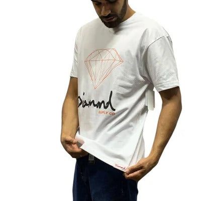 Camiseta Diamond Supply - OG SIGN TEE - White/branco