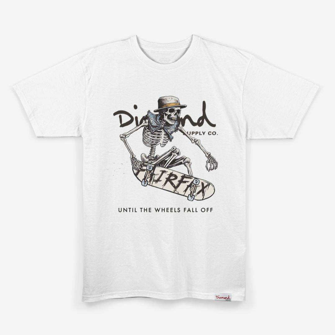 Camiseta Diamond Supply - SKULL TAIL GRAB TEE - WHITE/BRANCO