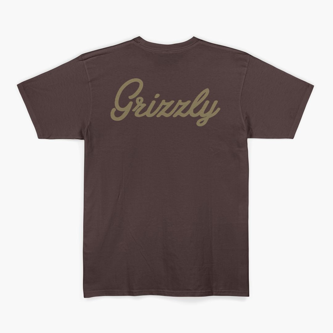 Camiseta Grizzly GRIZZLY BACK SCRIPT LOGO TEE - Brown/Marrom