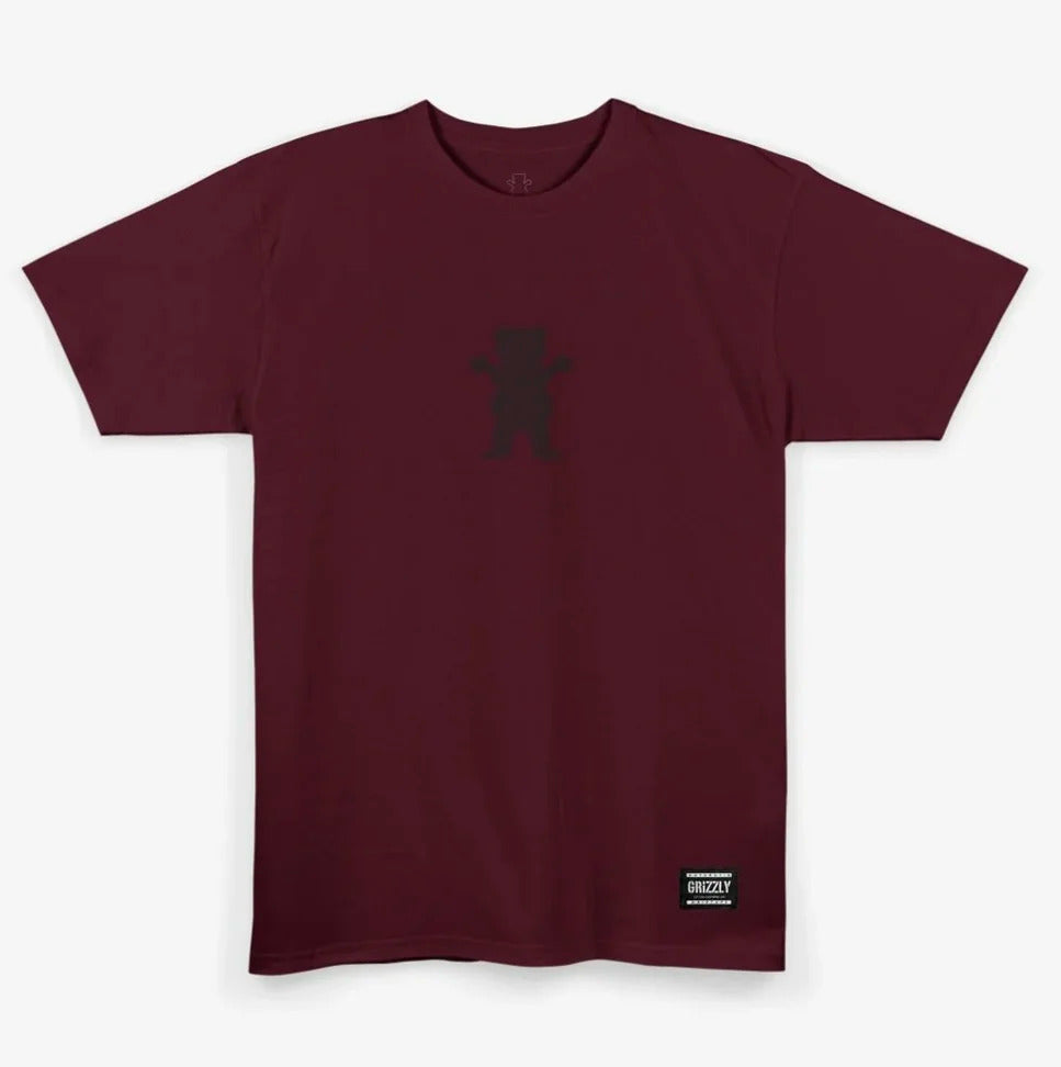 Camiseta Grizzly GRIZZLY BACK SCRIPT LOGO TEE - Burgundy/Vinho