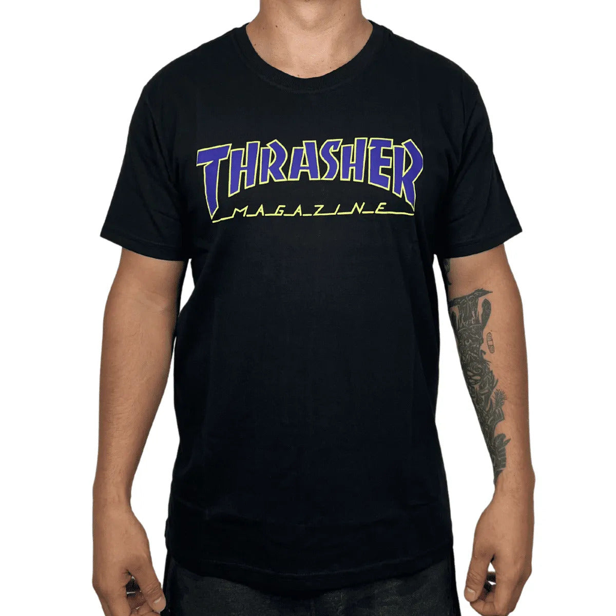 Camiseta Thrasher OUTLINED - Black/Preto