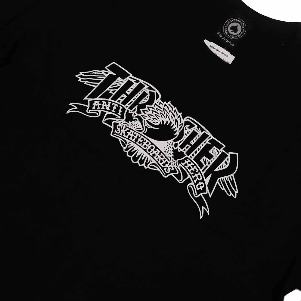 Camiseta Thrasher magazine Anti hero MAG BANNER Black/Preto
