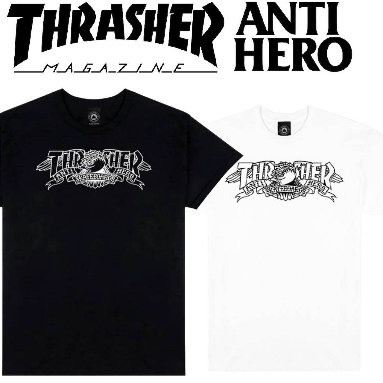 Camiseta Thrasher magazine Anti hero MAG BANNER White/Branco