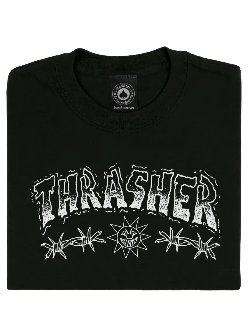 Camiseta Thrasher magazine BARBED WIRE - BLACK/PRETO