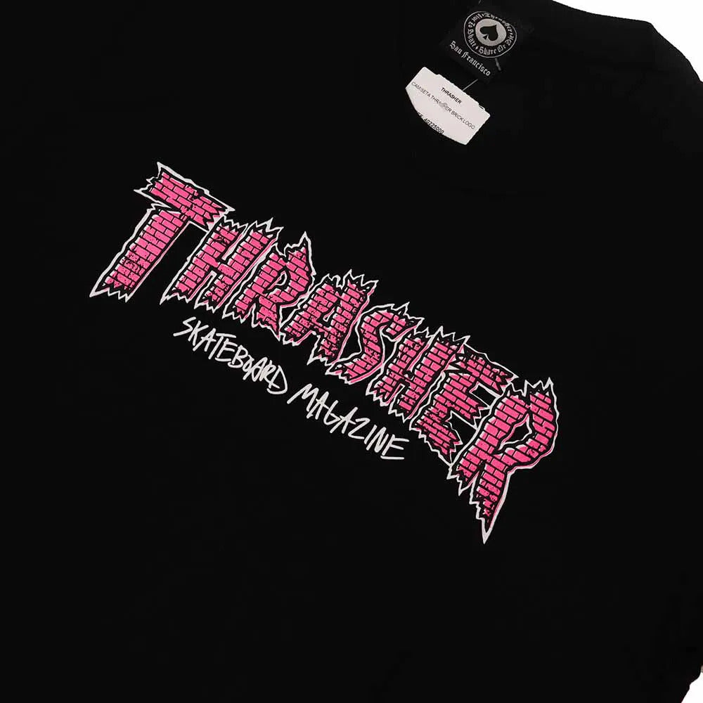 Camiseta Thrasher magazine BRICK LOGO - Black/Preto