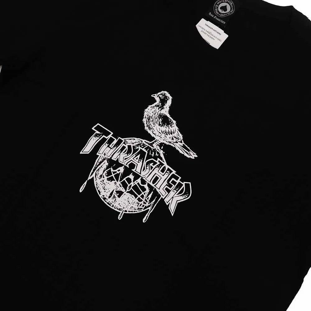 Camiseta Thrasher magazine x Anti hero COVER THE EARTH - Black/Preto