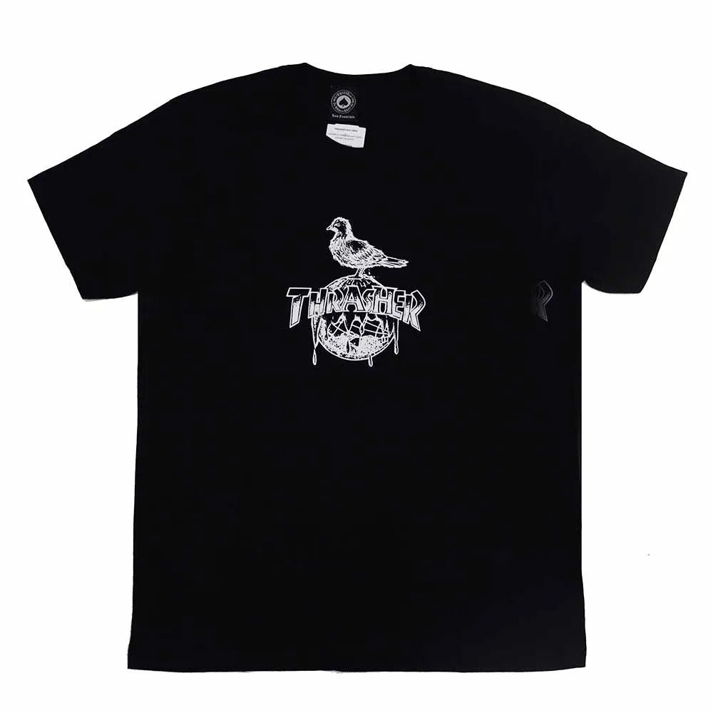 Camiseta Thrasher magazine x Anti hero COVER THE EARTH - Black/Preto