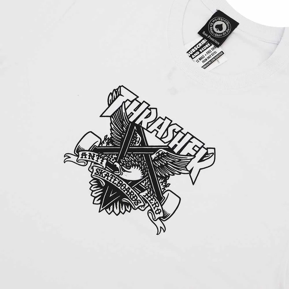 Camiseta Thrasher magazine x Anti hero EAGLEGRAM White/Branco