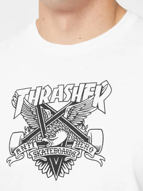 Camiseta Thrasher magazine x Anti hero EAGLEGRAM White/Branco