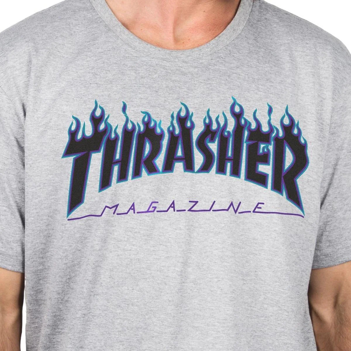 Camiseta Thrasher magazine FLAME LOGO - Cinza Mescla