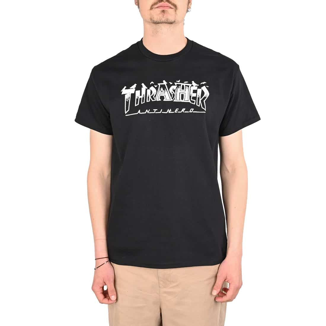 Camiseta Thrasher magazine x Anti hero PIGEON MAG - Black/Preto