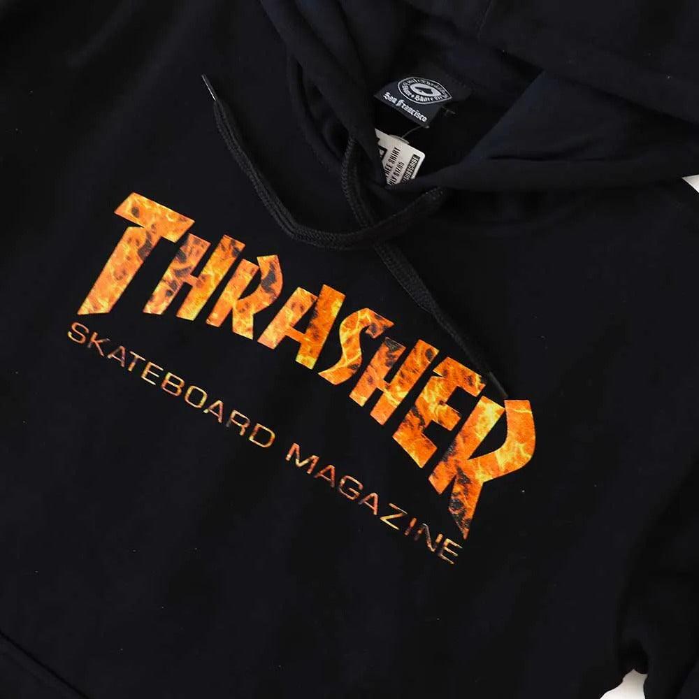 MOLETOM THRASHER MAGAZINE CANGURU SKATEGOAT INFERNO - PRETO