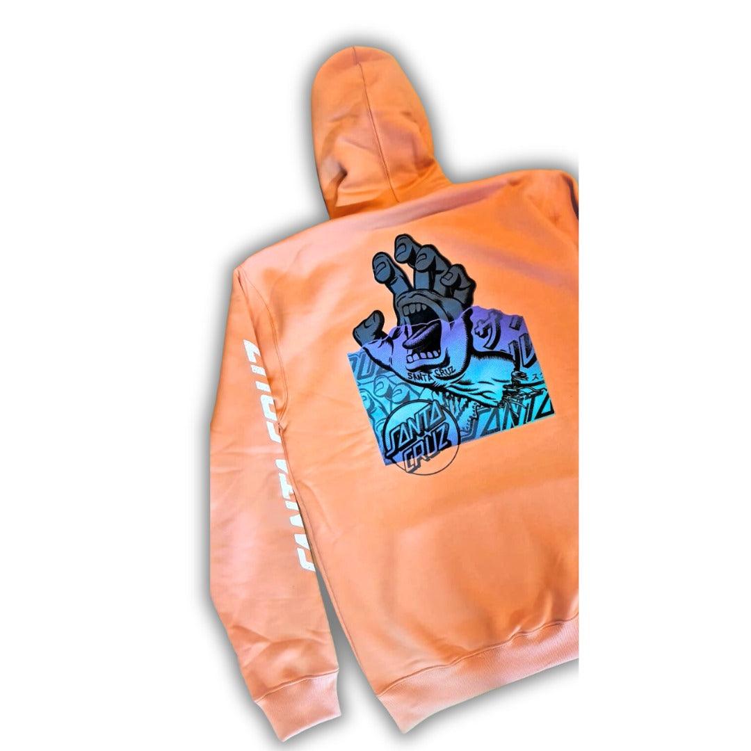 Moletom Santa Cruz Canguru Fechado Screaming Hand Divide Salmon