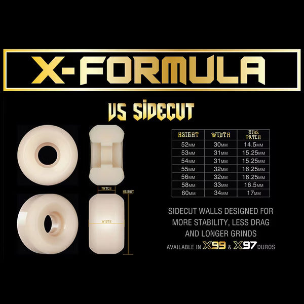 Roda Bones wheels X-FORMULA 99A DECENZO V5 SIDECUT BEAR GRILL 54MM 99A