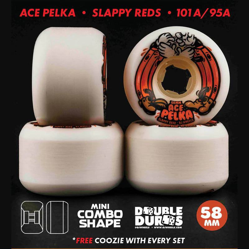 Roda OJ Elite Ace Pelka Slappy Redz Double DURO 101A/95A - 58mm