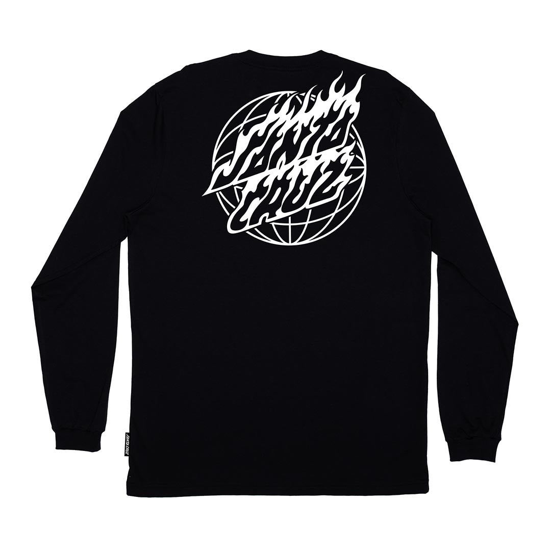 CAMISETA MANGA LONGA GLOBAL FLAME DOT MONO LS - BLACK/PRETO