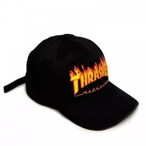 Boné Thrasher Dad Hat Flame Logo Black - Dreamin Shop BR
