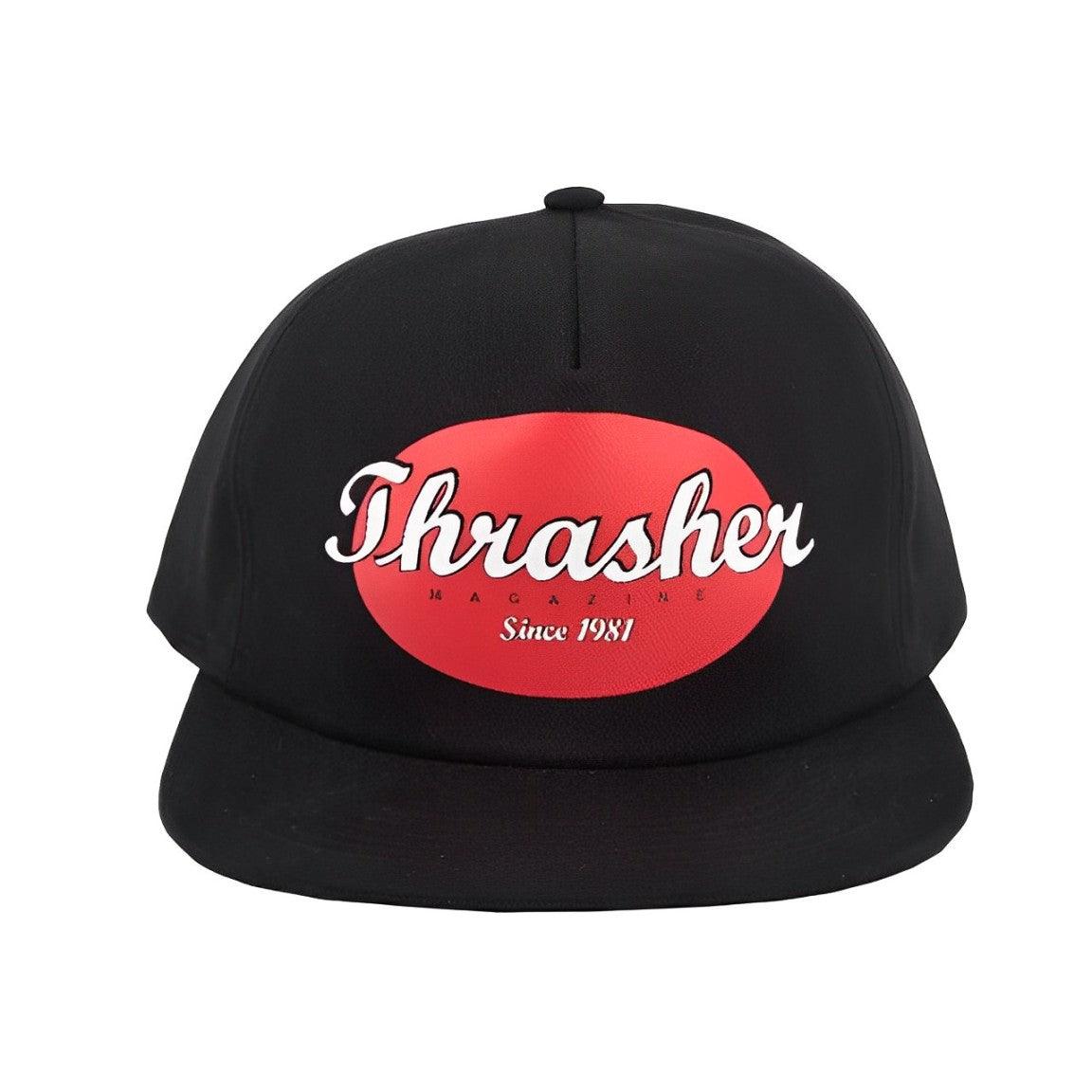 Boné Thrasher SnapBack Oval Script Logo - Black/Preto - Dreamin Shop BR