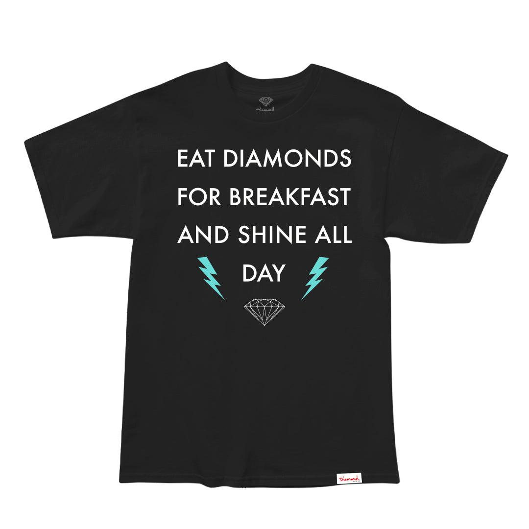 Camiseta Diamond Supply - BREAKFAST TEE - Black/Preto - Dreamin Shop BR