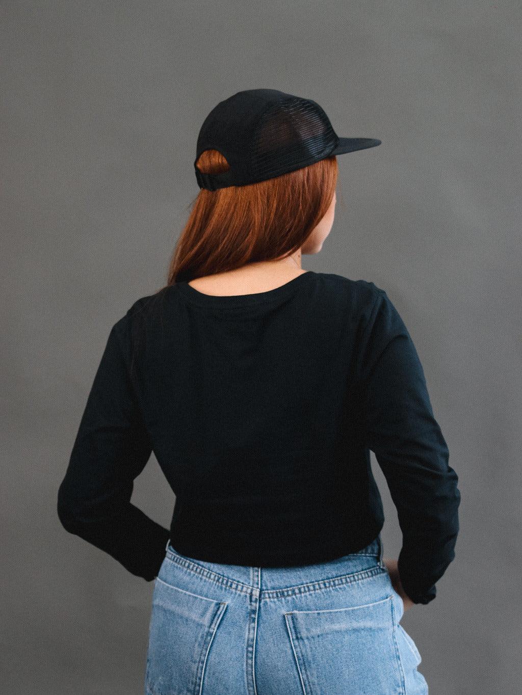 Camiseta Femininas Thrasher - Flame Logo Crop Manga longa - Black/Preto - Dreamin Shop BR