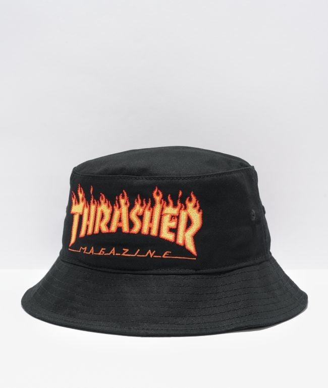 Chapéu Thrasher Bucket - Flame Logo Preto