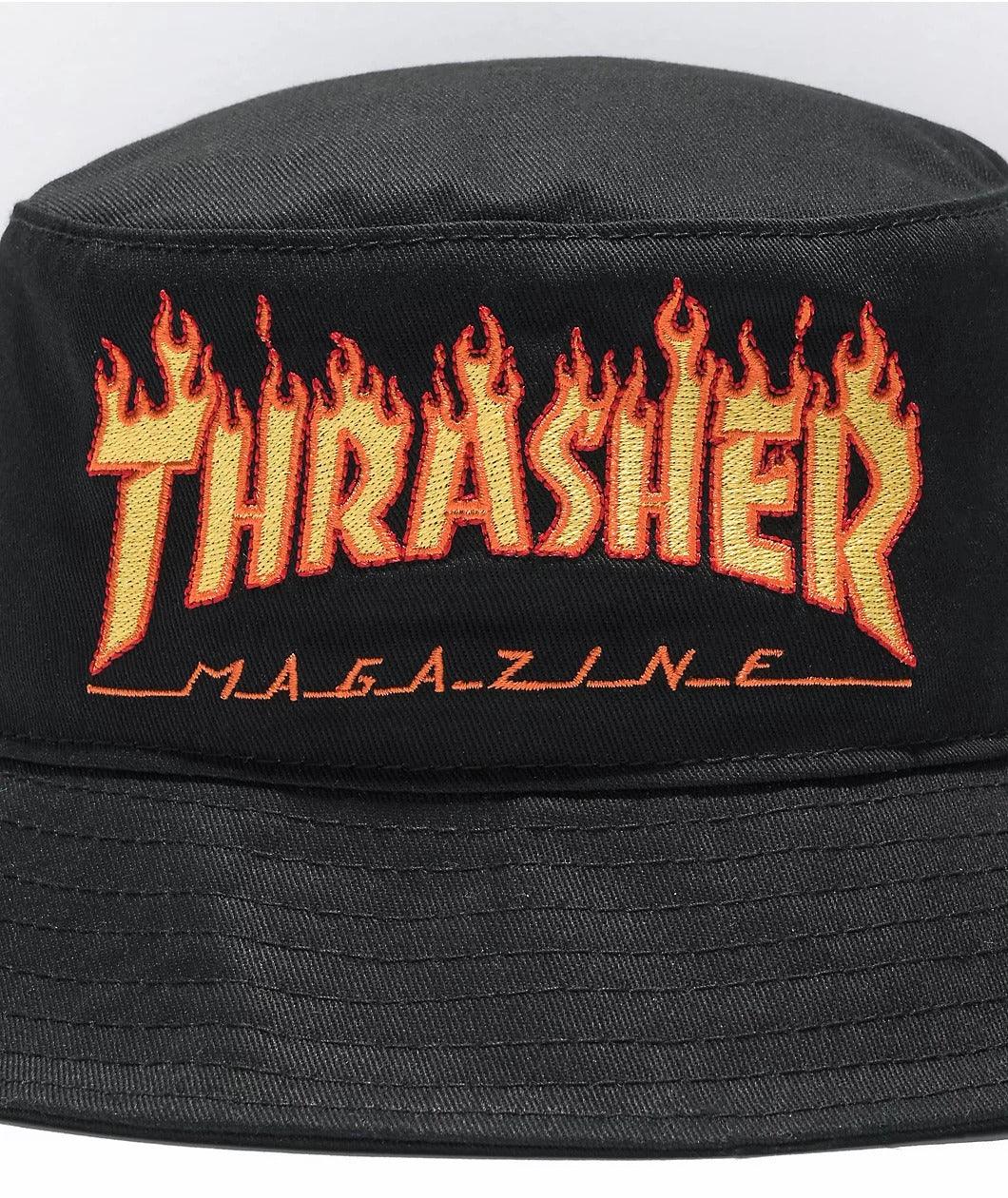Chapéu Thrasher Bucket - Flame Logo Preto