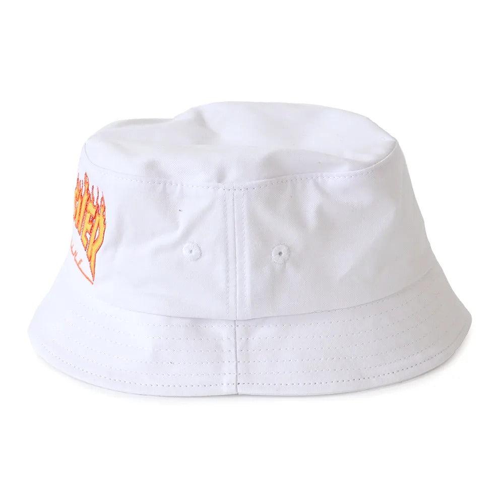 Chapéu Thrasher Bucket - Flame Logo Branco