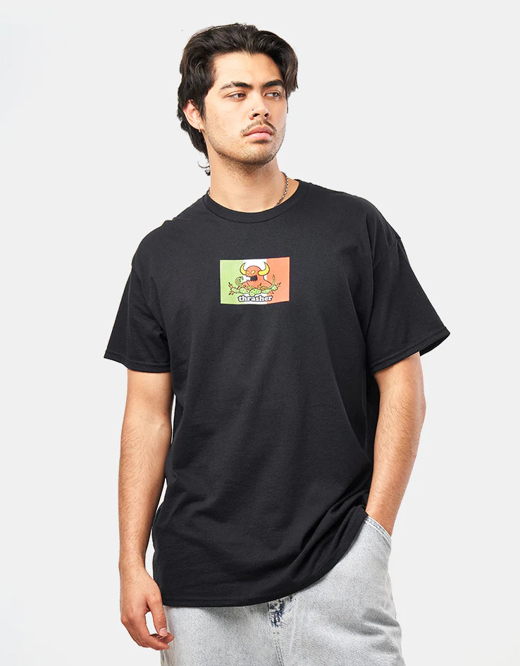 Camiseta Thrasher  TOY MACHINE HECHO - Black/preto