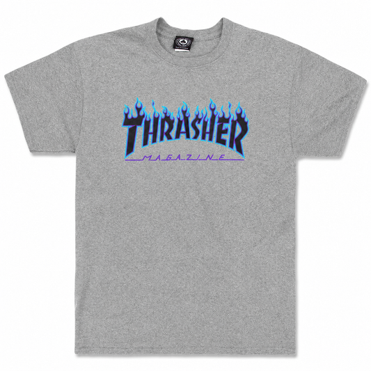 Camiseta Thrasher magazine FLAME LOGO - Cinza Mescla