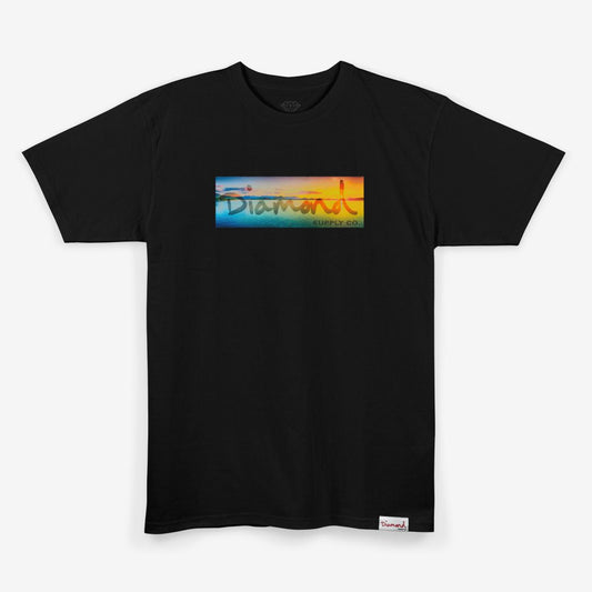 Camiseta Diamond Supply - Sunset Tee BLACK/PRETO