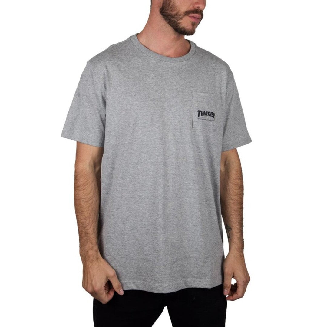 CAMISETA THRASHER POCKET MAG LOGO - Grey/Cinza