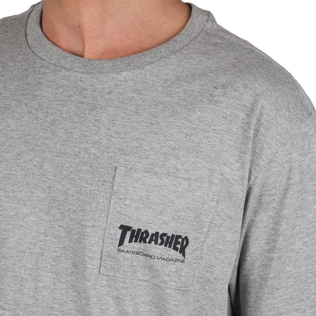 CAMISETA THRASHER POCKET MAG LOGO - Grey/Cinza