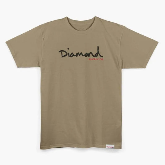 Camiseta Diamond Supply - OG SCRIPT TEE -  SAND/BEGE