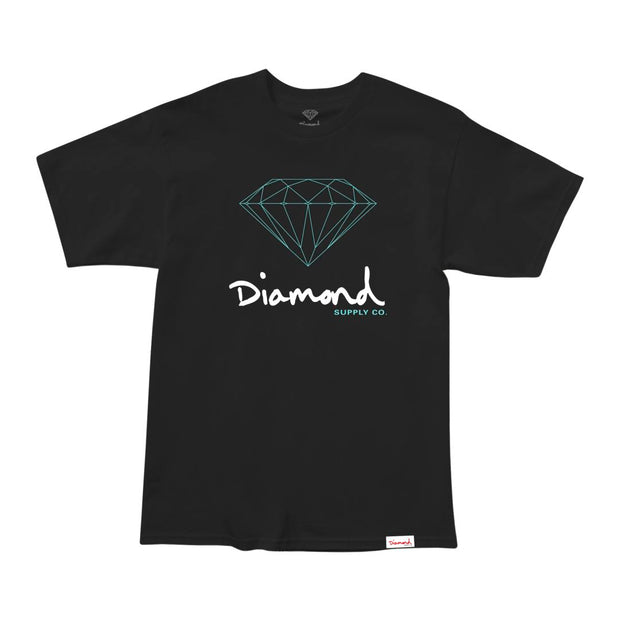 Camiseta Diamond Supply - OG SIGN TEE - Black/Preto