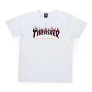 Camiseta Feminina Thrasher Magazine Double FLAME LOGO NEON white